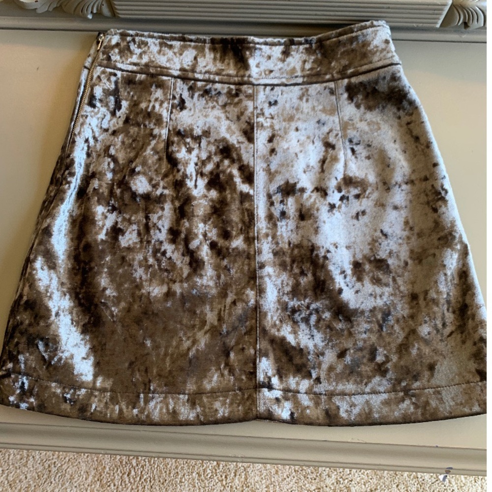 Women’s Charcoal Gray Velvet Mini Skirt